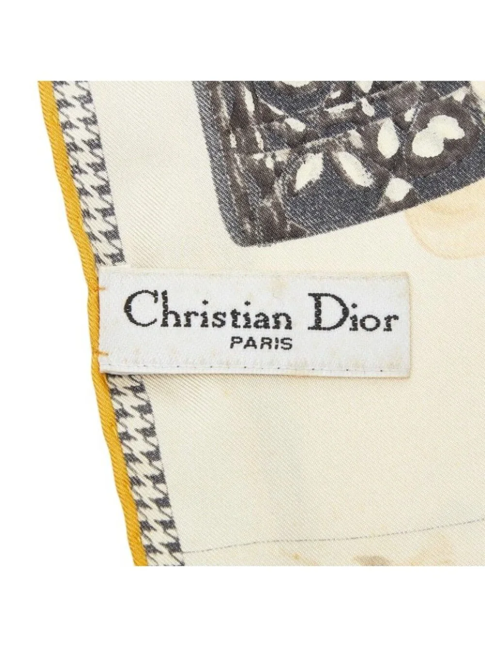 Dior Logo Cannage Lady Dior Bag Print Scarf Beige Multicolor Silk